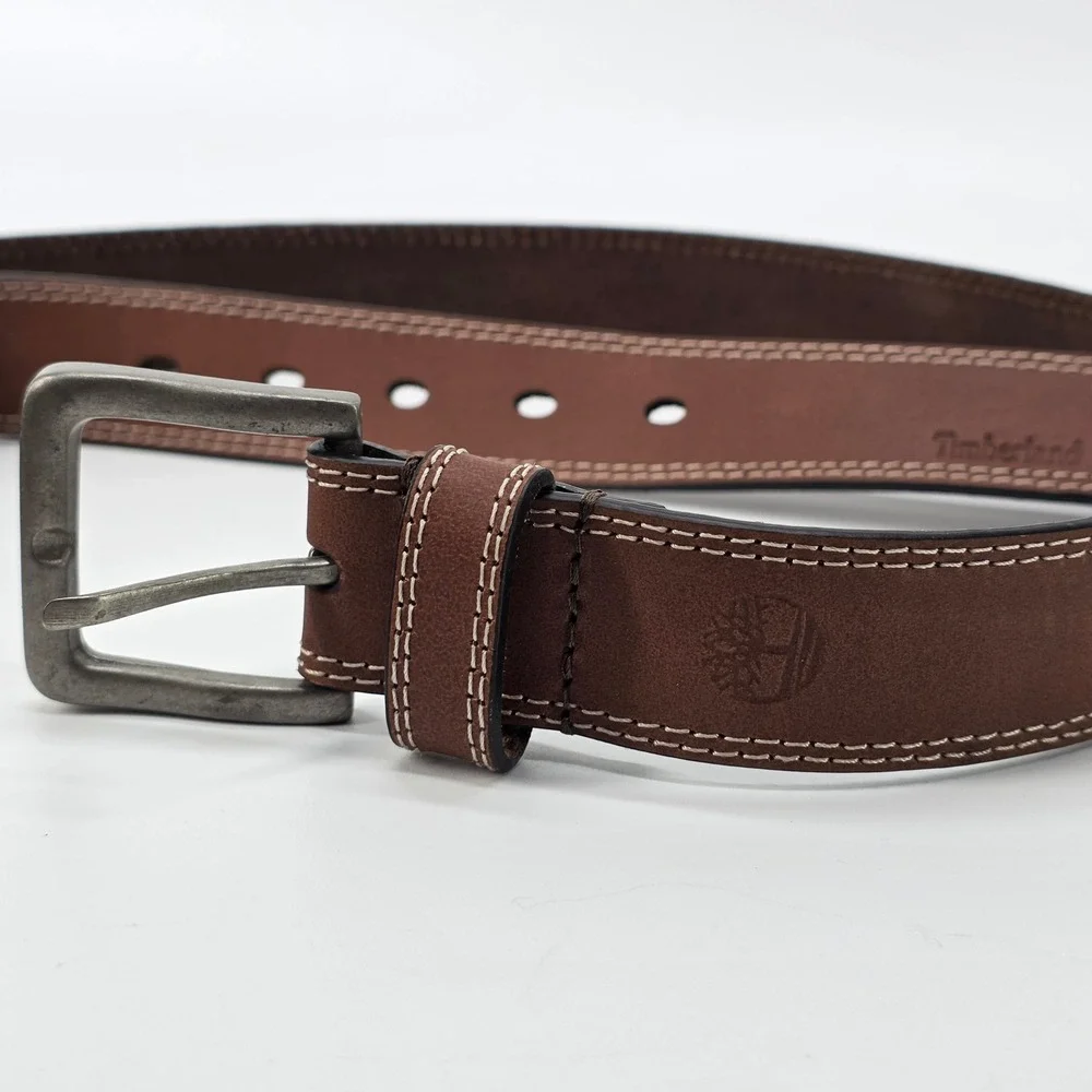 Timberland Brown 35Mm Boot Leather Belt 1.25